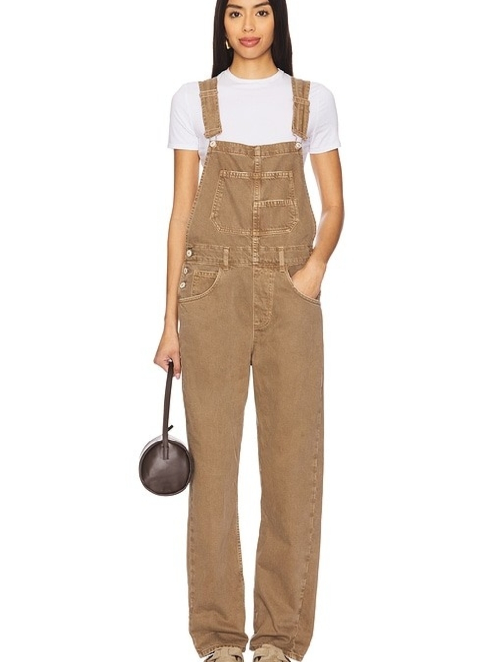 We The Free Tan Denim Overalls Jumpsuit